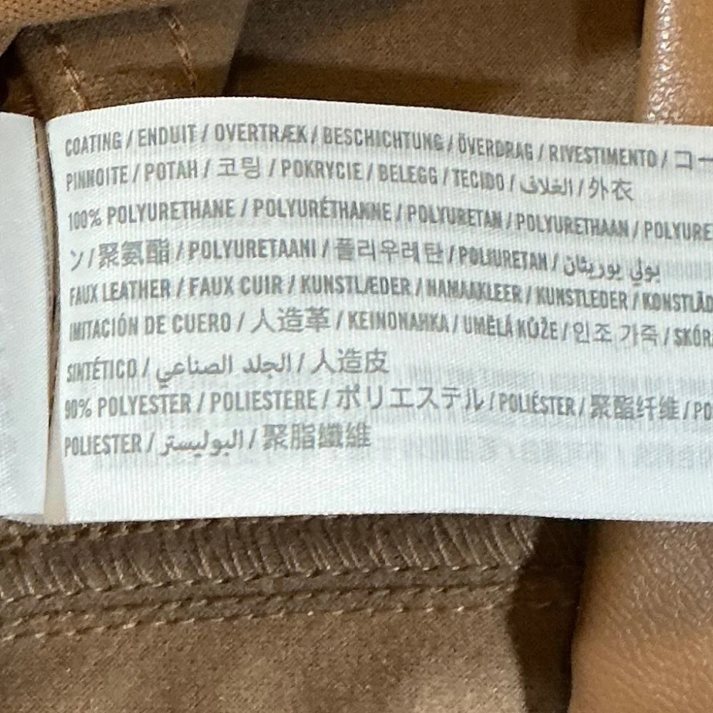 Abercrombie & Fitch Curve Love Vegan Leather Pants in Camel  90s Ultra High Rise - Picture 6 of 6